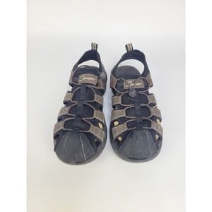 Men's Sport Sandals Outdoor Hiking Water Shoes Closed Toe Brown Black Size 11